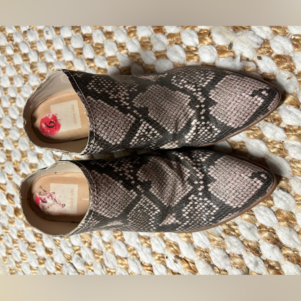 Dolce Vita Snakeskin Heeled Mules